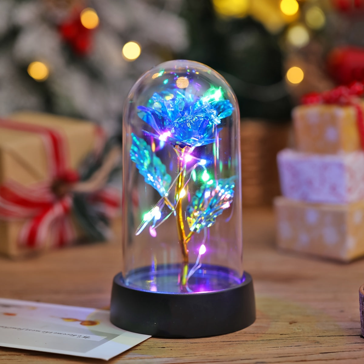 Colorful Rose Flower Night Light - Perfect Couple Gift and Desktop Decoration