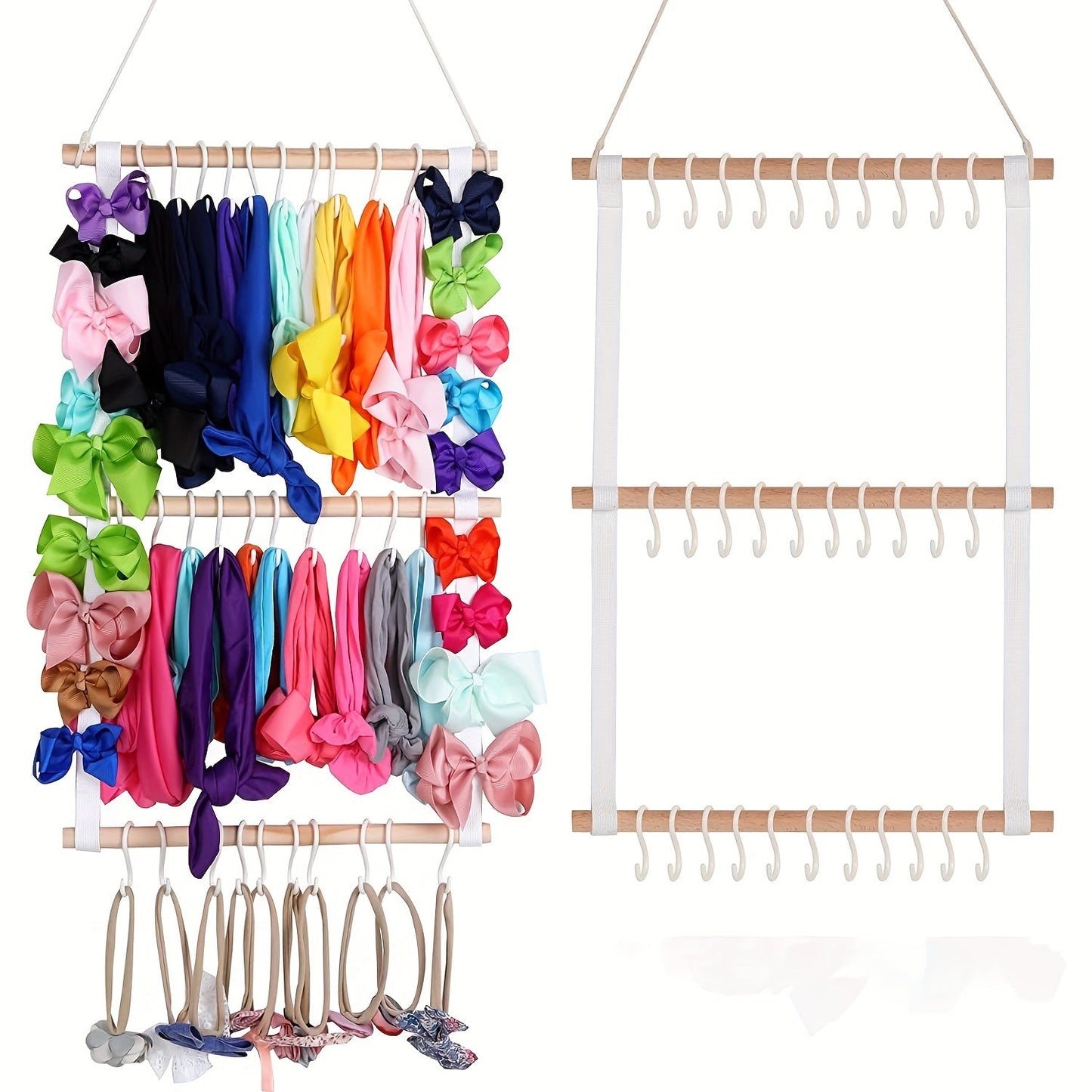 Organize your headbands in style with this Headband Holder, a decorative wall hanging storage rack that also makes a great Halloween or Christmas gift for the home.