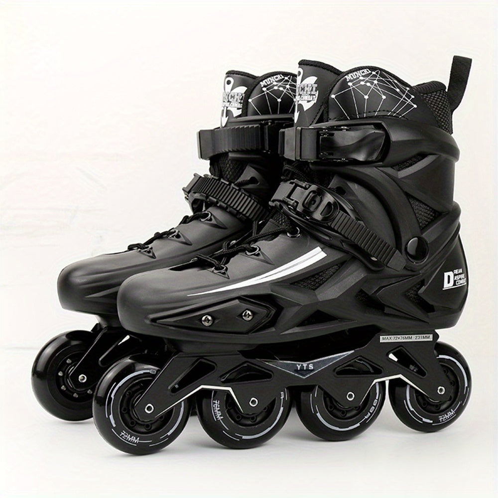 Elevate Your Skating with Professional Unisex Inline Skates featuring Buckle and 4 Wheels!