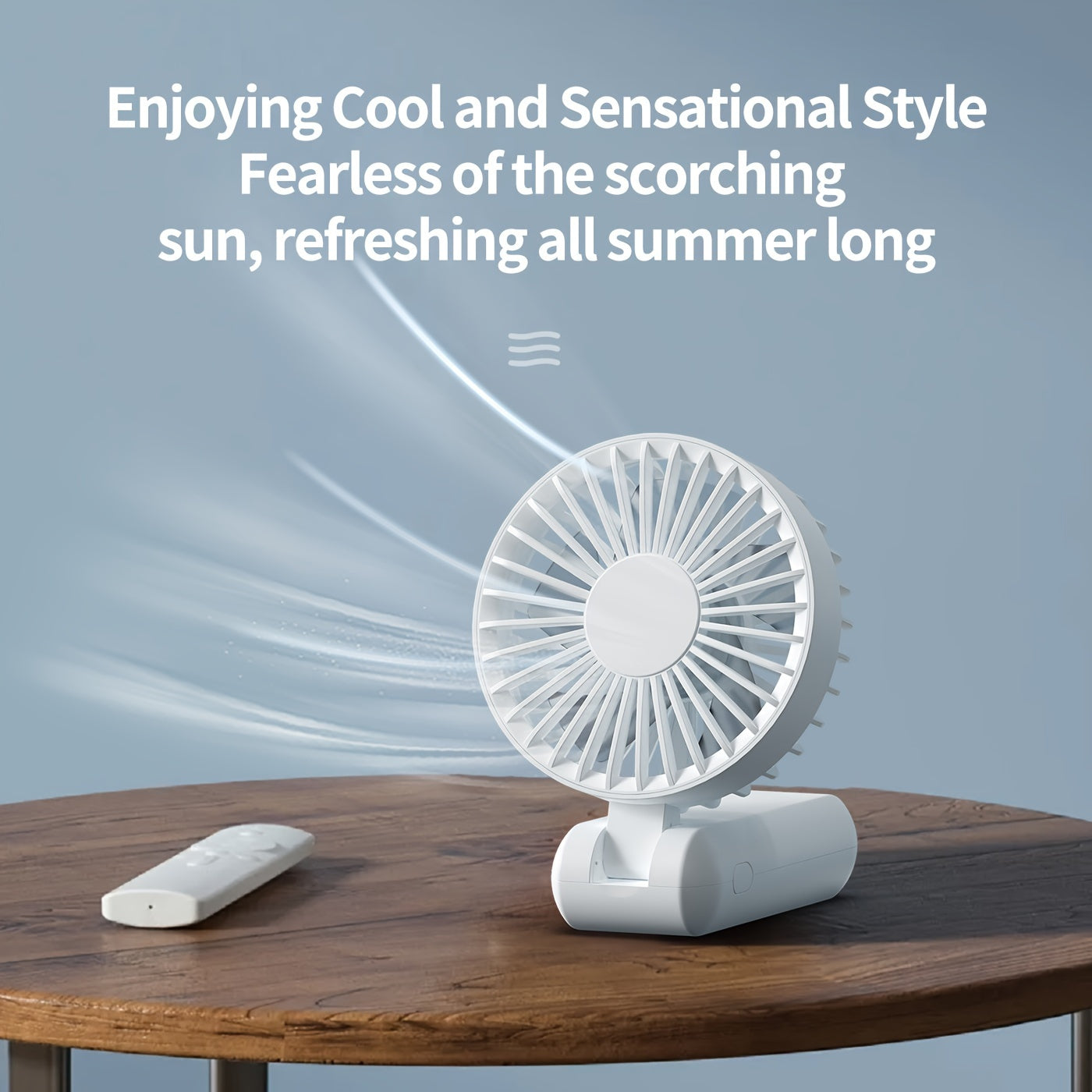 Get yourself the perfect portable mini fan! This fan comes with a digital display, USB rechargeable feature, quiet operation, foldable handle, and can be used on a desk or handheld. Made of durable ABS material in a sleek white design, this fan measures