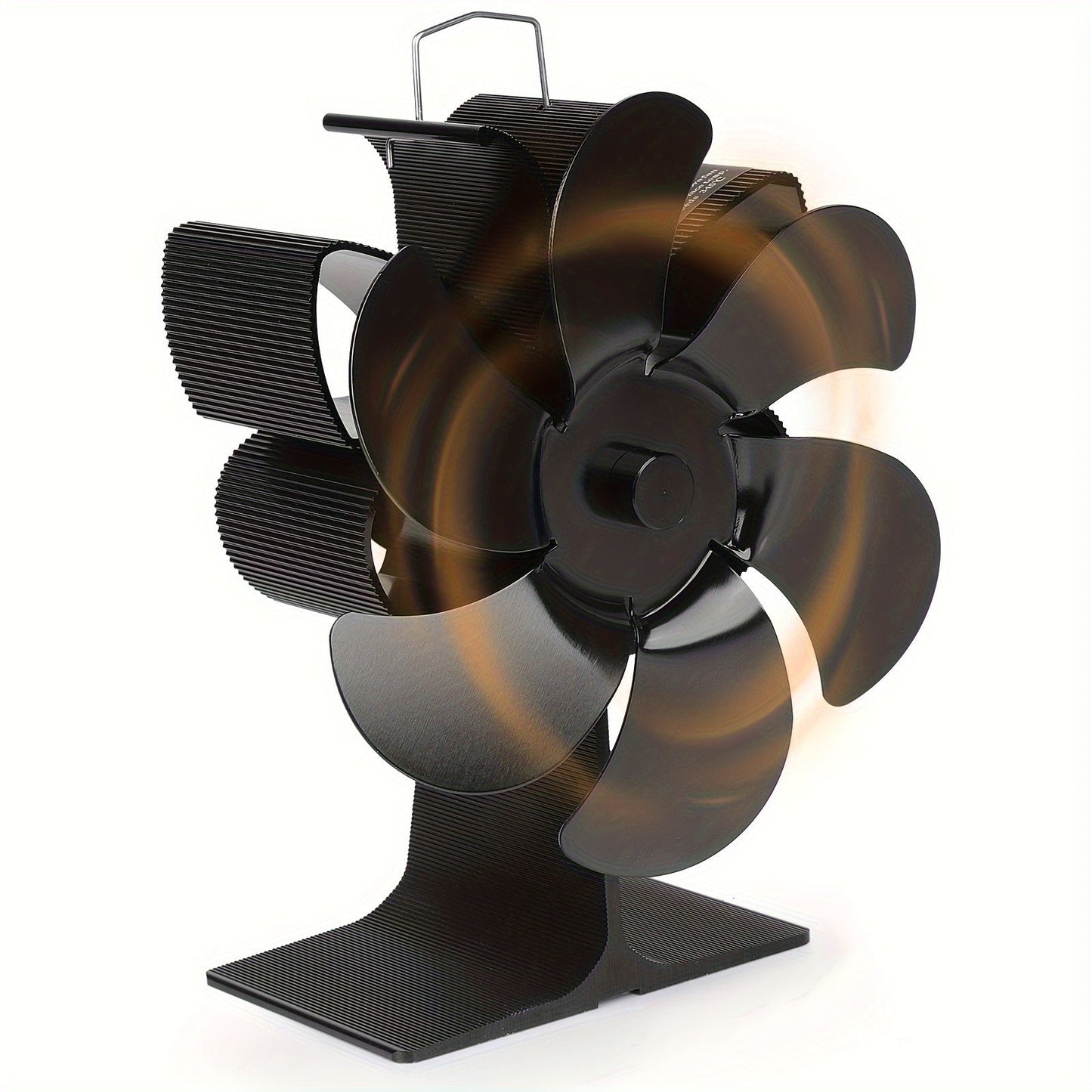 Stay warm with the 1pc Portable Fireplace Fan featuring a built-in thermometer. This aluminum fan is designed for easy portability and quiet air circulation. It comes with overheat protection for safety and is suitable for use indoors or outdoors.