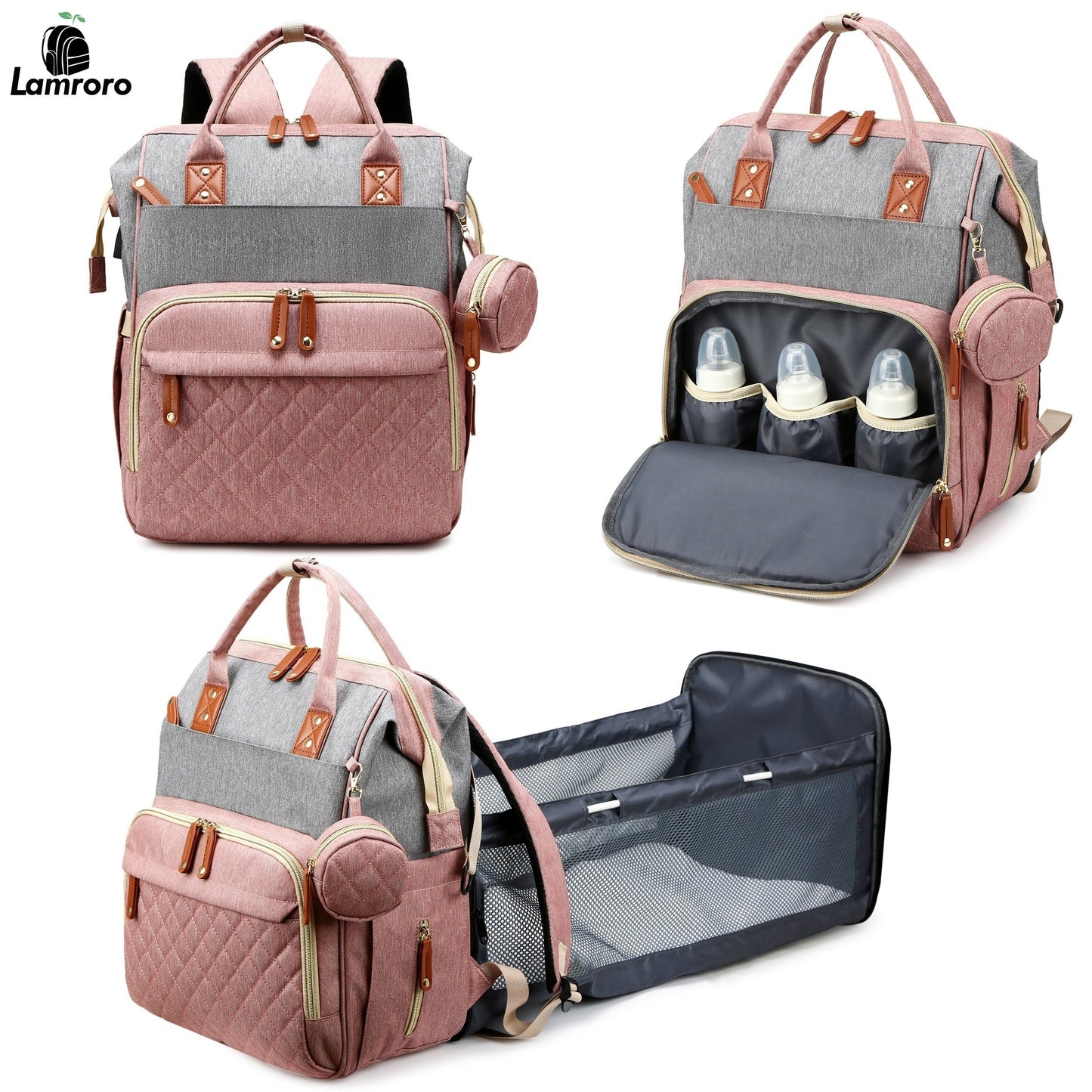 Get the Lamroro Diaper Bag Backpack, a stylish and functional bag with a built-in changing station. This multifunctional, waterproof travel backpack is perfect for any occasion, making it a great gift for Christmas, Halloween, Thanksgiving, or any other