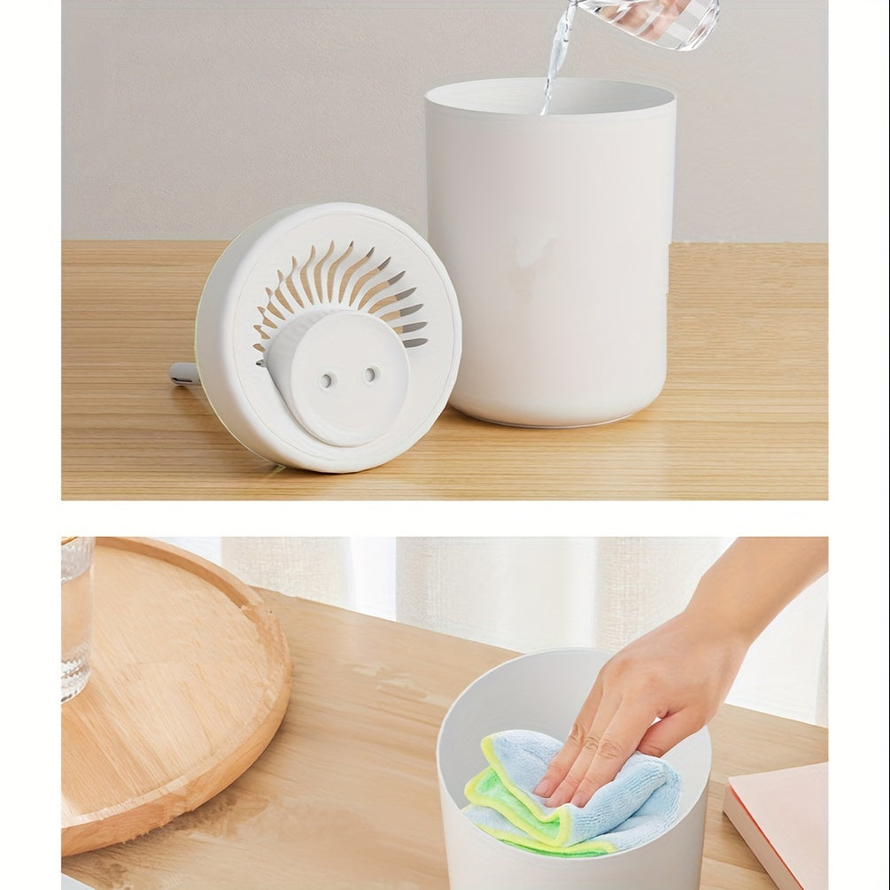 Dual USB Nozzle Humidifier with Aromatherapy: Quiet, High Mist Output, Sleek White Cylindrical Design for Home & Bedroom.