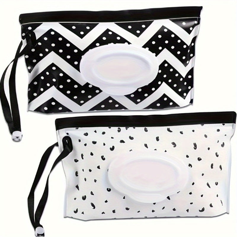 Two pieces of Reusable EVA Wipes Bag - Handy Travel Wipes Pouch with Waterproof Material and Long-lasting Construction