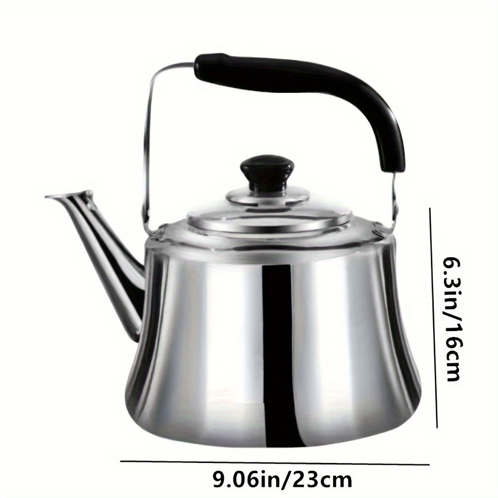 Stainless Steel Kettle with Thickened Large Capacity, Suitable for Gas Stove, Induction Cooker, and Outdoor Use - Food Grade and Household Daily Whistling Kettle