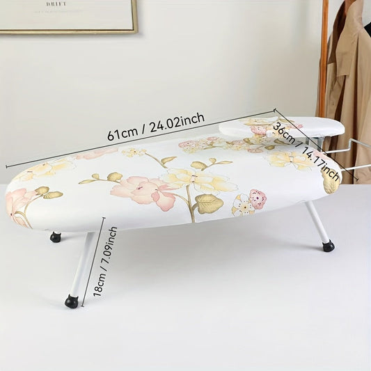 Compact Folding Ironing Board with Stainless Steel Frame and Plastic Cover, Portable Home Ironing Clothes, Space-Saving Design