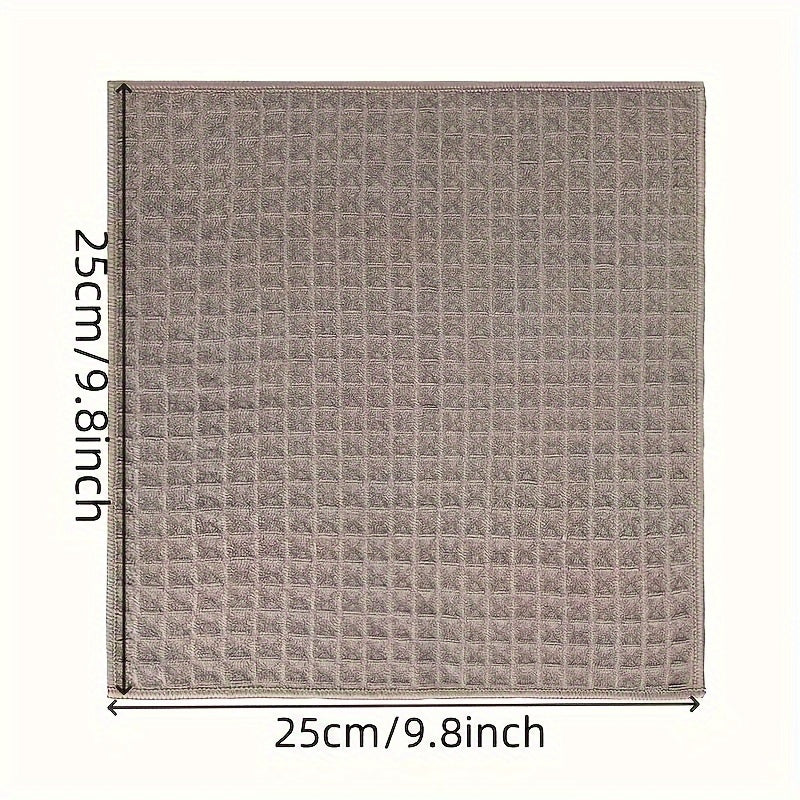 Microfiber Waffle Weave Cleaning Cloths 4/8 Pack, Super Absorbent Knit Fabric, Square Household Towels for Bathroom & Kitchen Use