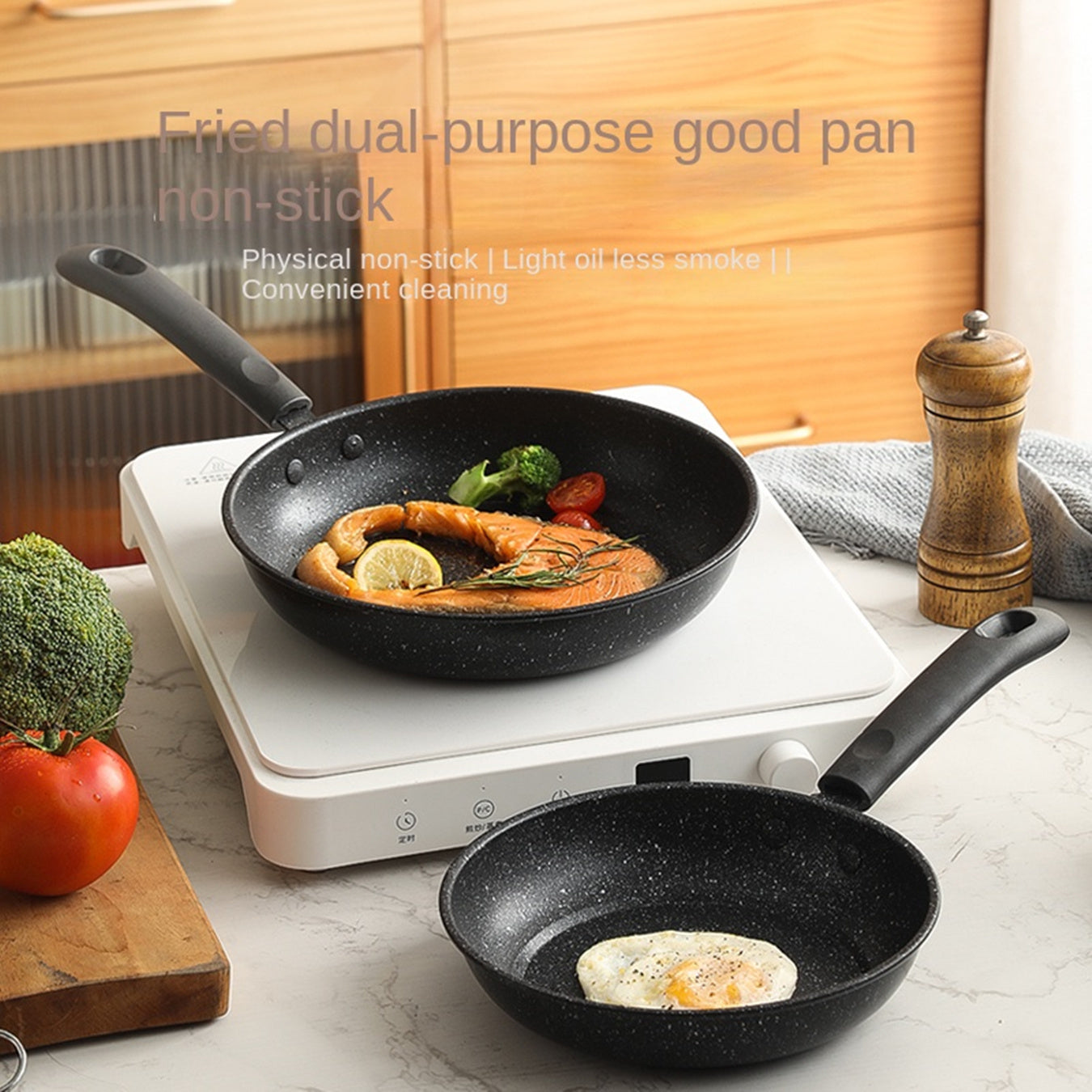 1pc Cast Iron Skillet, Non-Stick Frying Pan, Dishwasher Safe, Versatile Cookware for Various Foods, Home Kitchen Essential