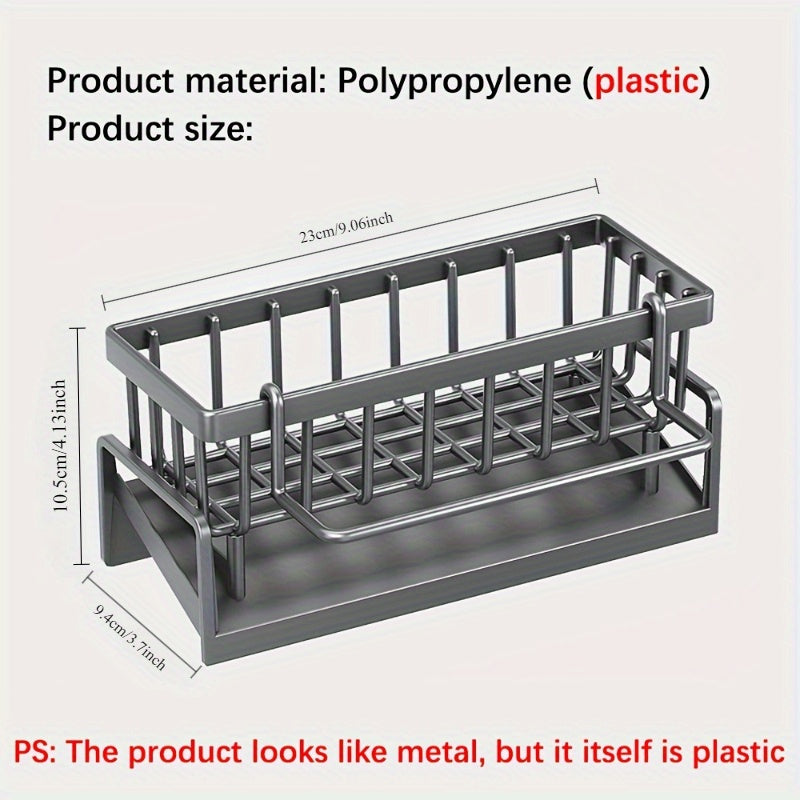 Oshxona Lavabosi Tashkiliy To'plami - Idishlar, Gubkalar va Sabun Tarqatuvchisi uchun 2 dona Mustahkam Plastik Racklar | Ko'p funksiyali, zanglamaydigan drenaj dizayni | Oziq-ovqat ashyolari uchun ideal uy saqlash yechimi