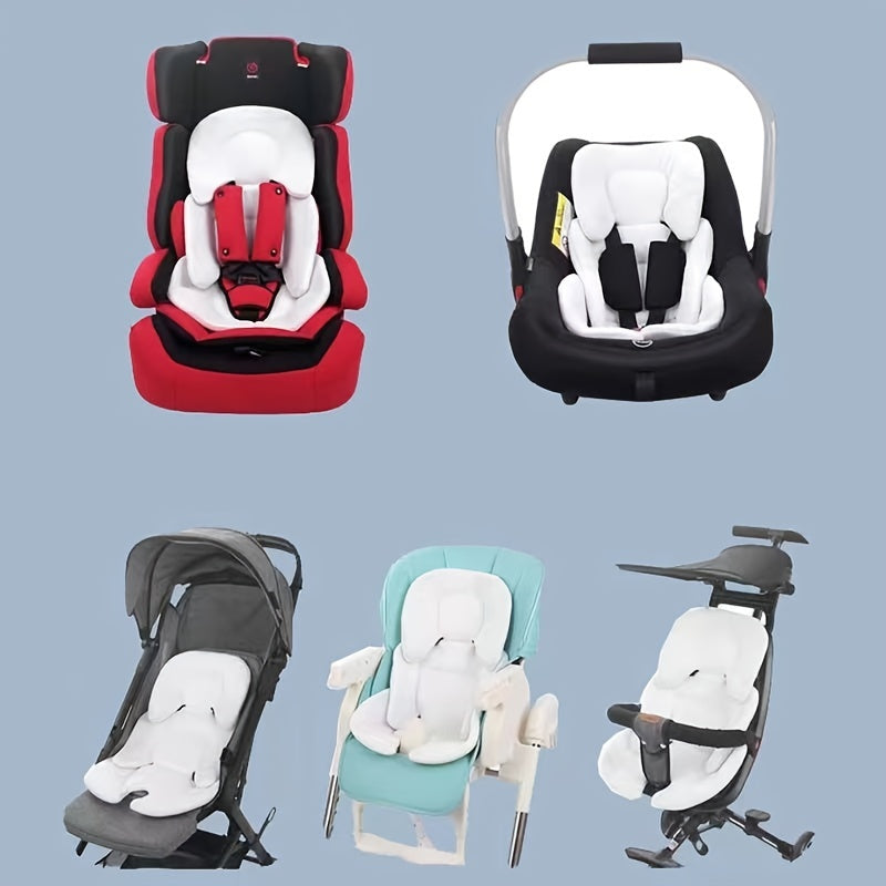 All-season Baby Stroller Seat Cushion with Safety Inner Pad and Waist Support, Reversible Design for Double-sided Use