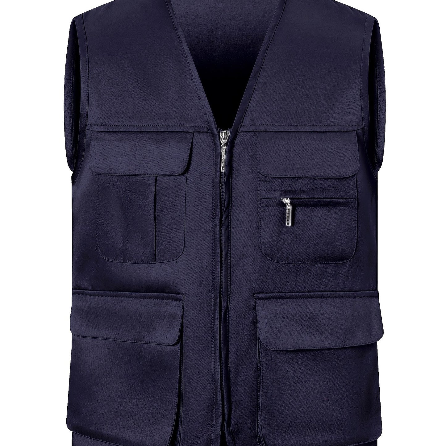 Plus size men's vest with multiple pockets, ideal for hiking and outdoor activities.