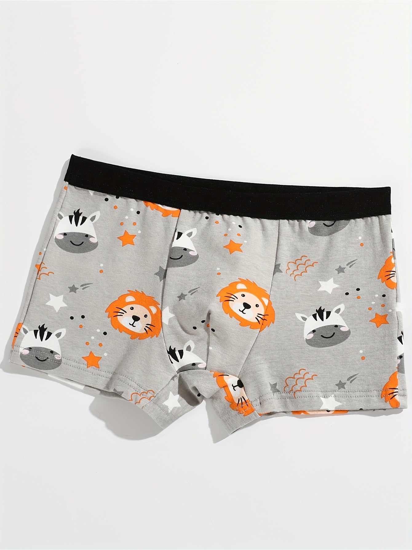 Pack of 12 boys' pure cotton boxer underwear with cute cartoon car pattern and dinosaur print. Comfortable, breathable, and soft.