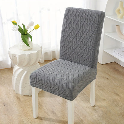 Elastic chair covers in sets of 2, 4, or 6 for restaurant and hotel dining chairs provide protection.