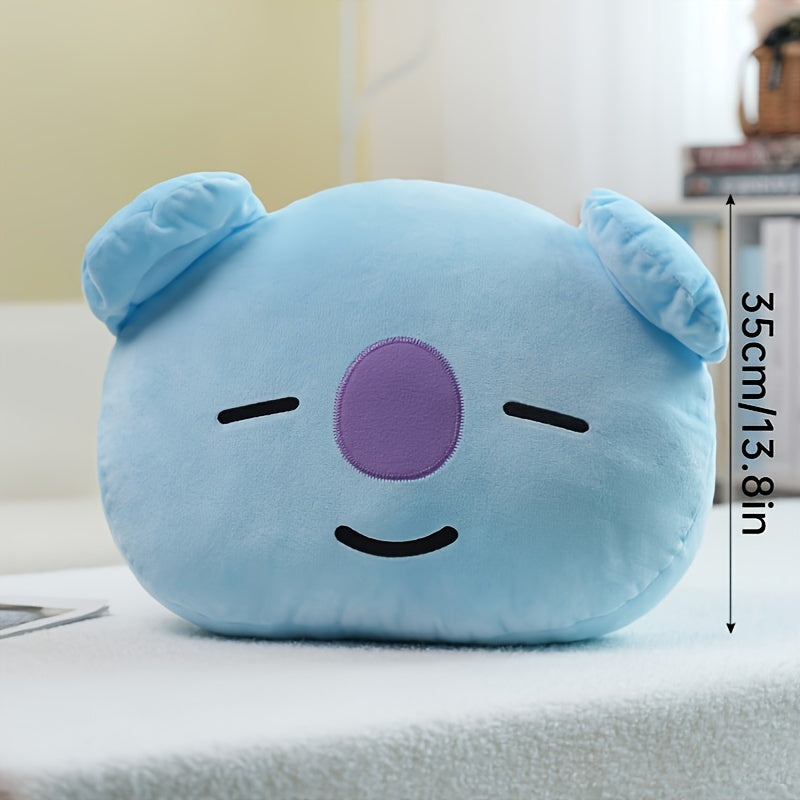 1pc Cute Cartoon Plush Toy - Foldable Hand Warmer & Pillow, Washable Polyester, Great for Home, Office, Travel, and Gifts.