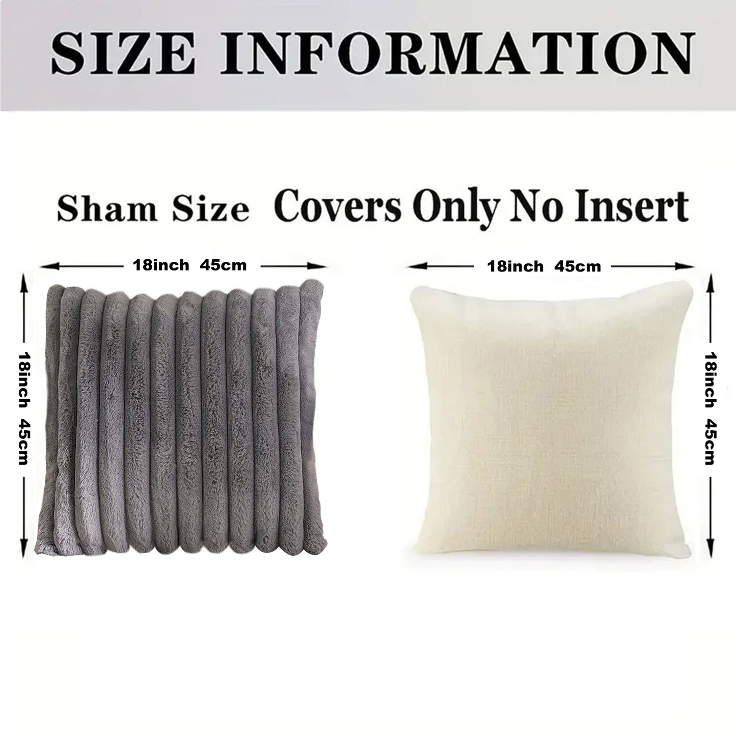 1 piece double-sided faux fur plush throw pillow covers, fuzzy striped soft cushion covers for sofa, couch, bedroom, home decor. Pillow core not included.