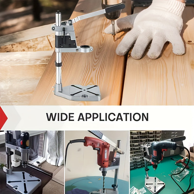 Heavy-duty aluminum vise clamp & drill press stand, multi-functional workstation for woodworking & engineering, waterproof & adjustable height, no assembly required, compatible with