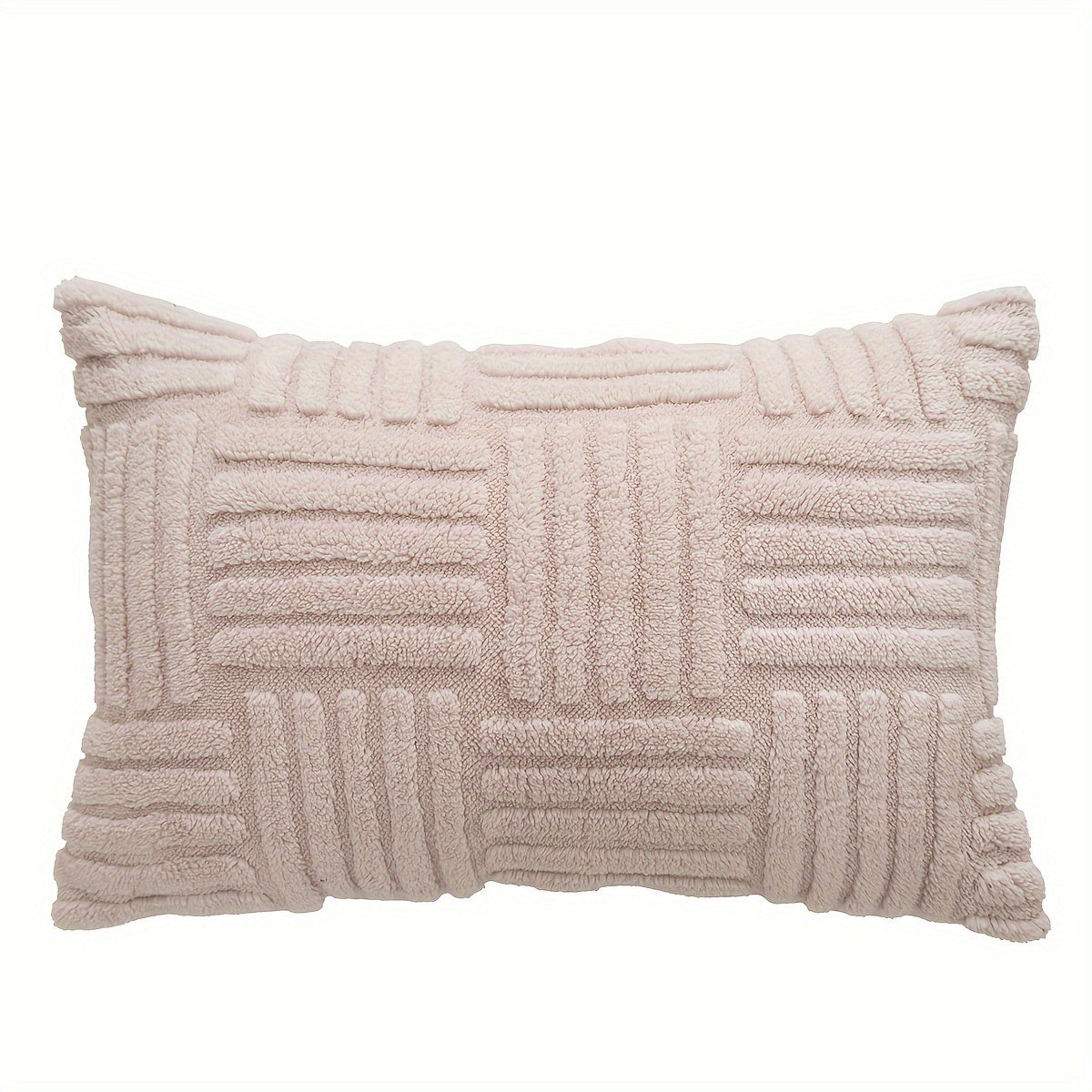 1 piece Boho Home Decor Throw Pillow Cover, Soft Plush Stripe Farmhouse Cushion Cover in 45.72cm*45.72cm and 30.48cm*50.8cm sizes. Cozy Modern Pillowcase for Sofa Couch Bed Room Decor, No Pillow Insert.