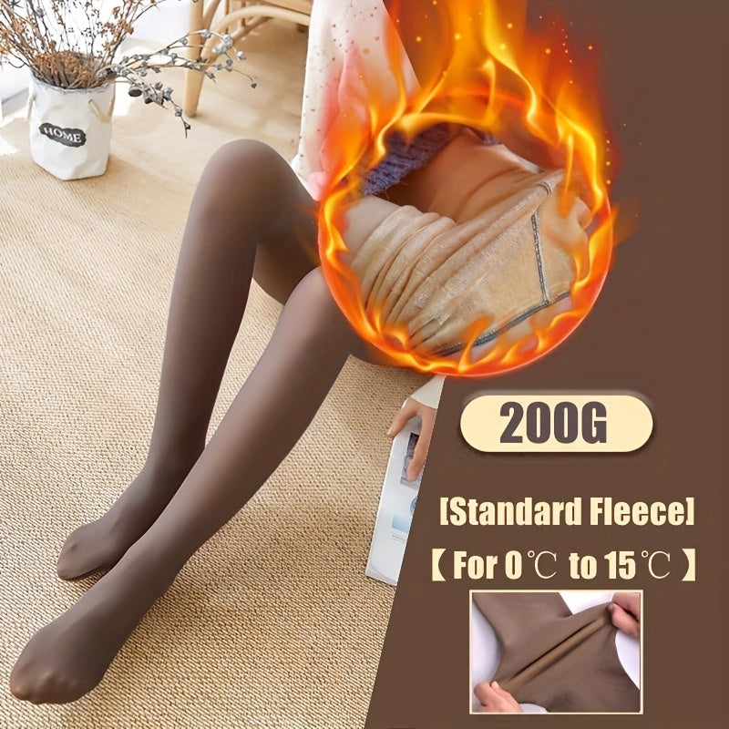 Warm, fleece-lined tights and women's stockings.