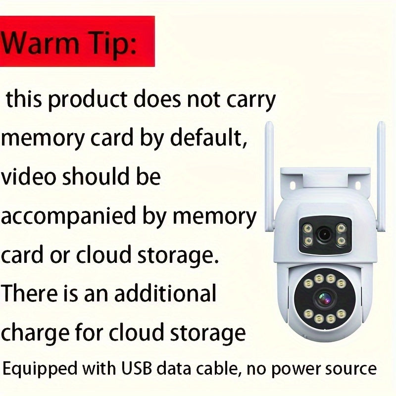 Cutting-edge Design, Advanced Dual-Camera Security System - Connects to WiFi, Features Two-Way Audio, Compatible with Smartphones & Tablets, No Batteries Required - Ideal for Monitoring Home, Office, School, or Shop (SD Card Sold Separately)