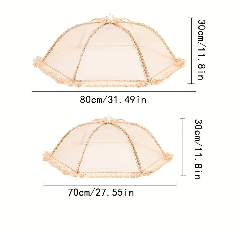 1pc Umbrella Shaped Foldable Food Cover, 70.0*70.0*30.0cm, Dust-proof, Anti-fouling, Anti Flies and Mosquitoes