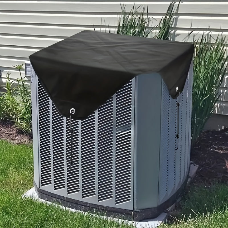 Cover for air conditioning unit with dual-layered protection, suitable for all seasons. Guards against dust and water, fits universally without needing electricity.