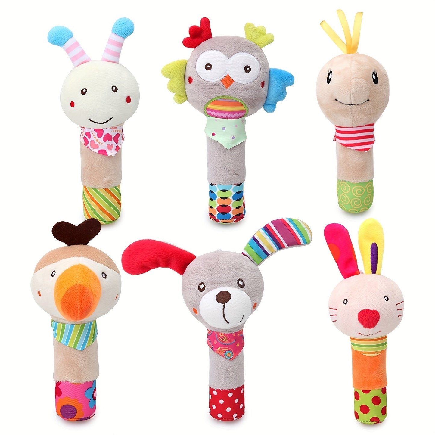 Adorable Baby Hand Rattle from the Cute Animal Series: A Plush Toy for Early Education, Fun, and Development!