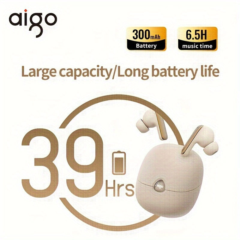 Aigo 5.4 Wireless Headphones with Mic, TWS Sports Earphones, LED Display, Perfect Gift