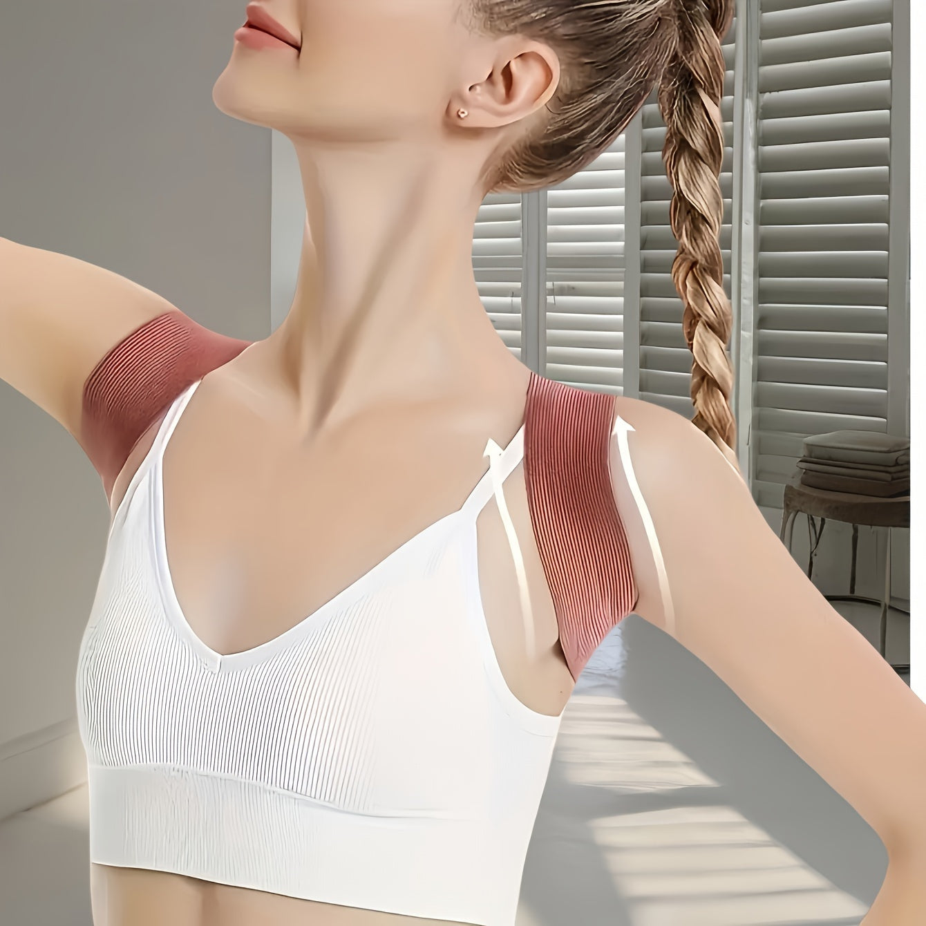 Adult invisible posture improvement support strap with adjustable back posture trainer and shoulder back brace for posture support.