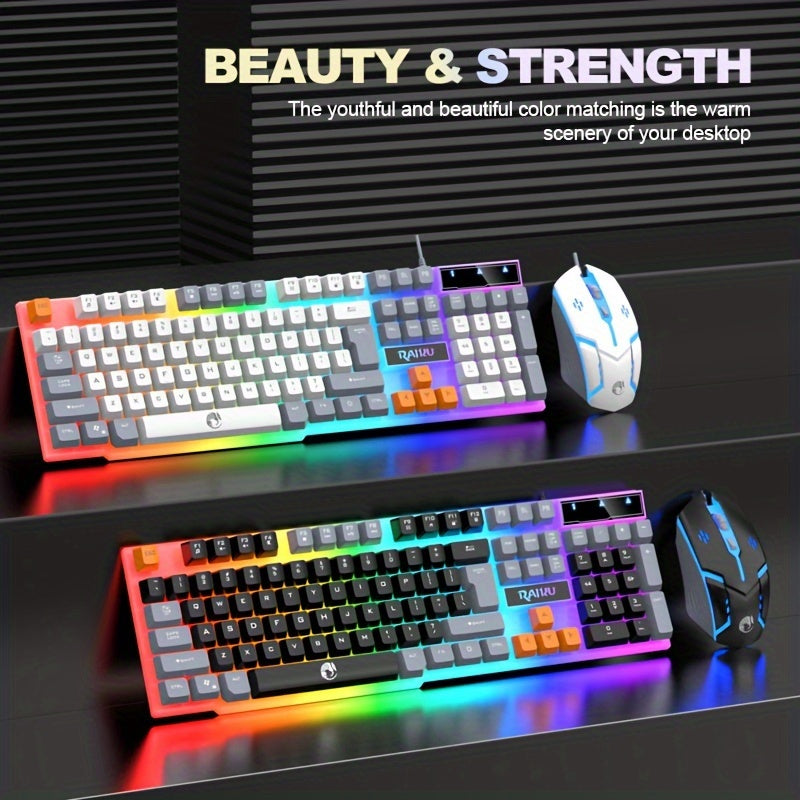 3-color Wired Key Mouse Set for Competitive Gaming.