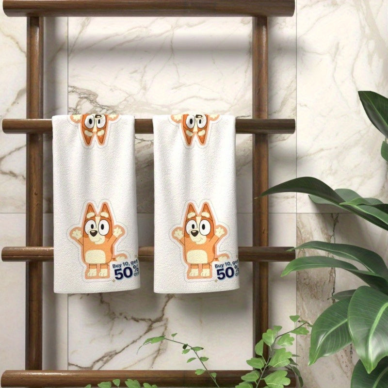 Two kitchen towels measuring 45.72X66.04 cm each, featuring whimsical cartoon designs. These adorable towels are perfect for use at home and showcase fun cartoon characters, making them ideal for cooking, dining, and everyday kitchen tasks. They also