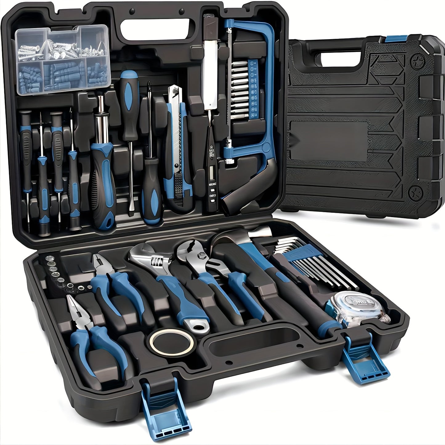 147-piece Home Tool Kit with Case, Ratcheting Screwdriver, Hex Key, Pliers, Wrench, Tester - Perfect gift for DIY enthusiasts and loved ones.