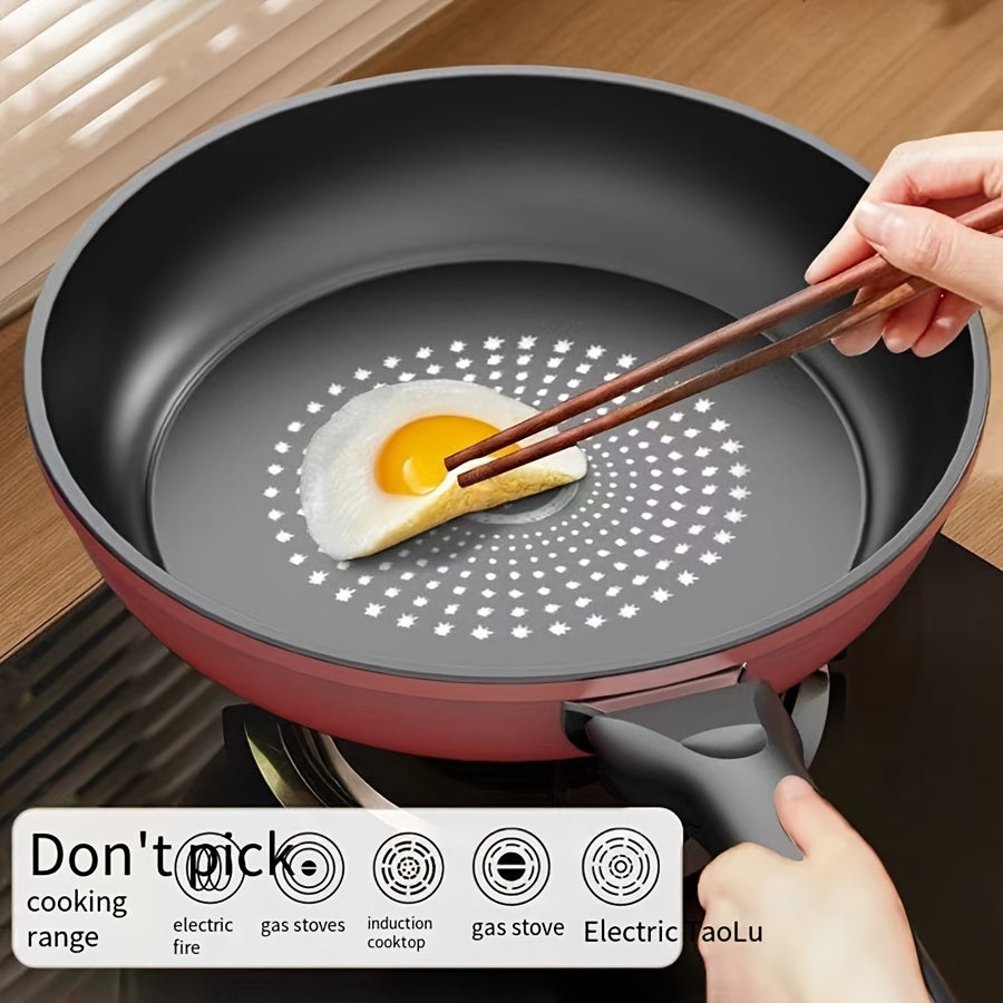 Non-stick Household Frying Pan for Oil-Free Cooking, Ideal for Induction Cooker and Gas Stove. Features Medical Stone Coating, Crystal Diamond Flat Bottom, and Thickened Design to Reduce Smoke and Oil Usage. A Multifunctional and Universal Kitchen