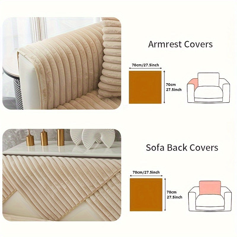 Machine washable sofa slipcover made of non-slip rabbit fur for home decor in bedroom, office, and living room.