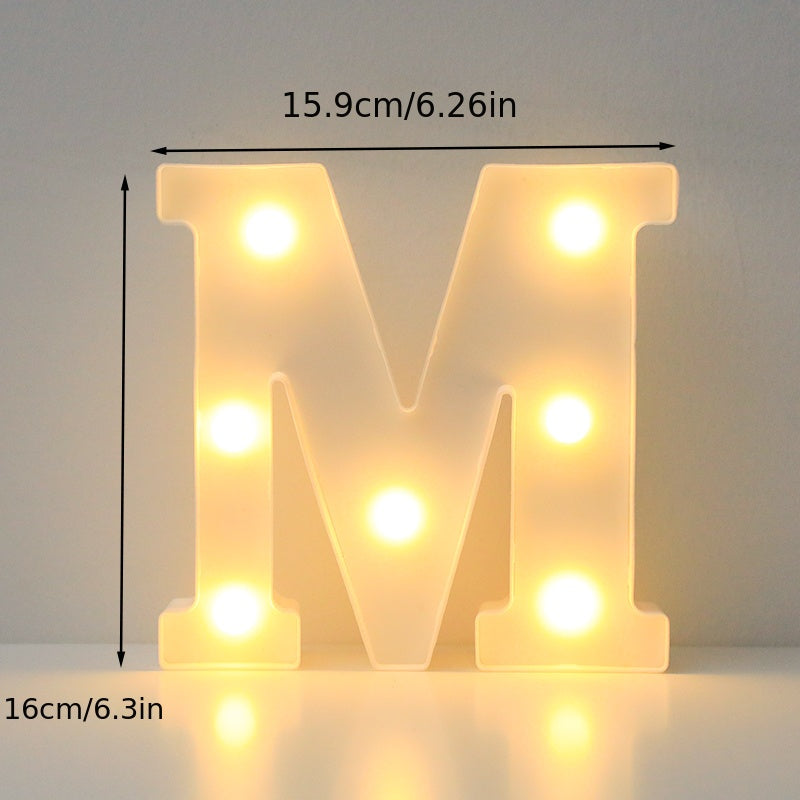 Luxury LED alphabet letter lights for home decoration. Perfect for weddings, birthdays, and Christmas parties.