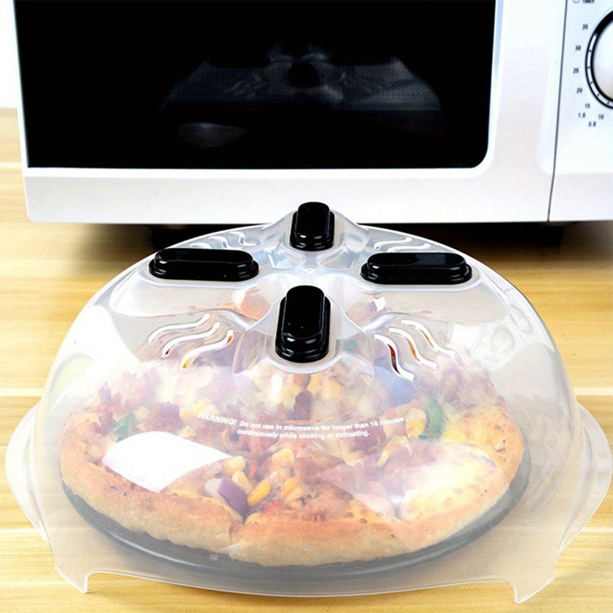 1-piece Microwave Splatter Cover with Magnetic Venting, Made of Non-Toxic Plastic Lid - Suitable for Heating Pizza, Casserole, and Bowls