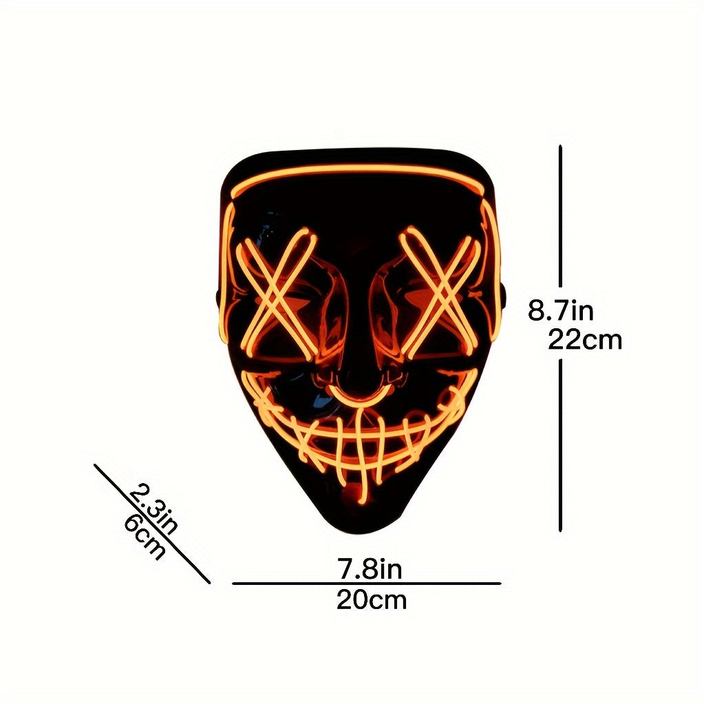 Get ready to elevate your Halloween party or photography atmosphere with this Cyberpunk LED Clown Mask. With 8 color options to choose from, this glow mask is powered by dry batteries and is compatible with AA batteries (batteries not included). Add a