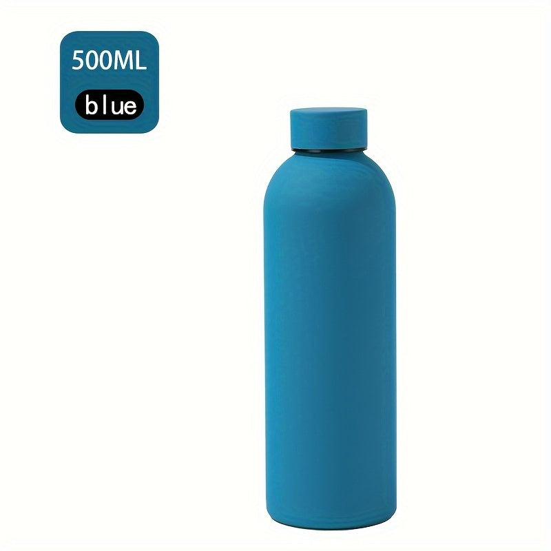 Insulated water bottle, 500ml, stainless steel. Hand wash only, PVC free. Ideal for outdoor activities, driving. Great gift for men, women on holidays. Perfect for camping, sports, fitness. Maintains cold drinks chilled, hot beverages warm.