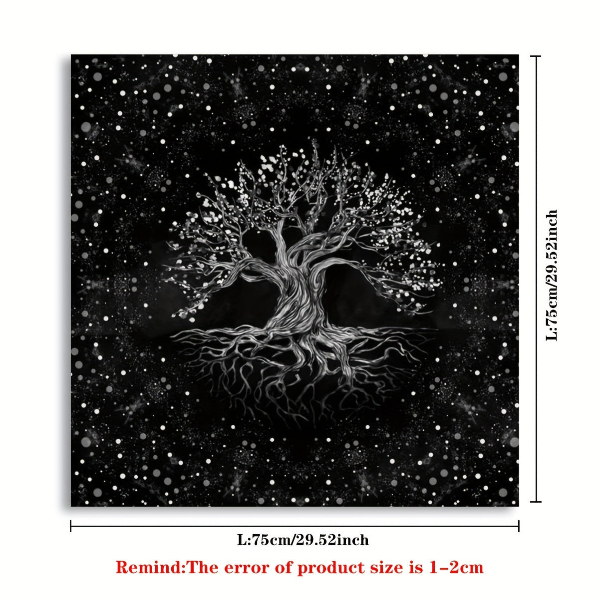 1pc Tarot Tablecloth featuring life tree and moon phase designs, suitable for tarot readings, altar cloths, witchcraft, table games, and room decoration.