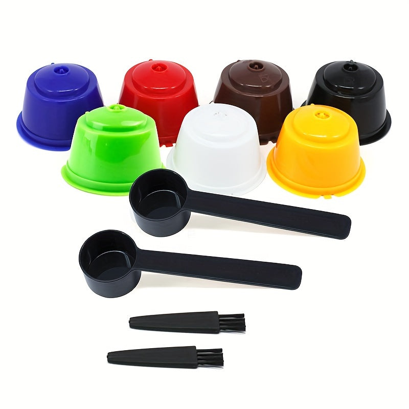 7-piece reusable coffee capsule filter cup for Nescafe Dolce Gusto lovers - refillable and perfect in style.