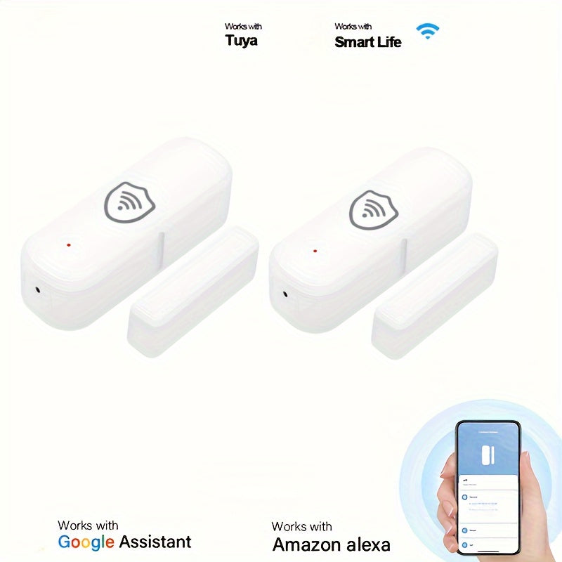 Wireless Tuya Smart Wifi Sensor for Doors and Windows alerts in real-time, ideal for smart home setups, child safety, pool alarms, and compatible with pet detection systems.