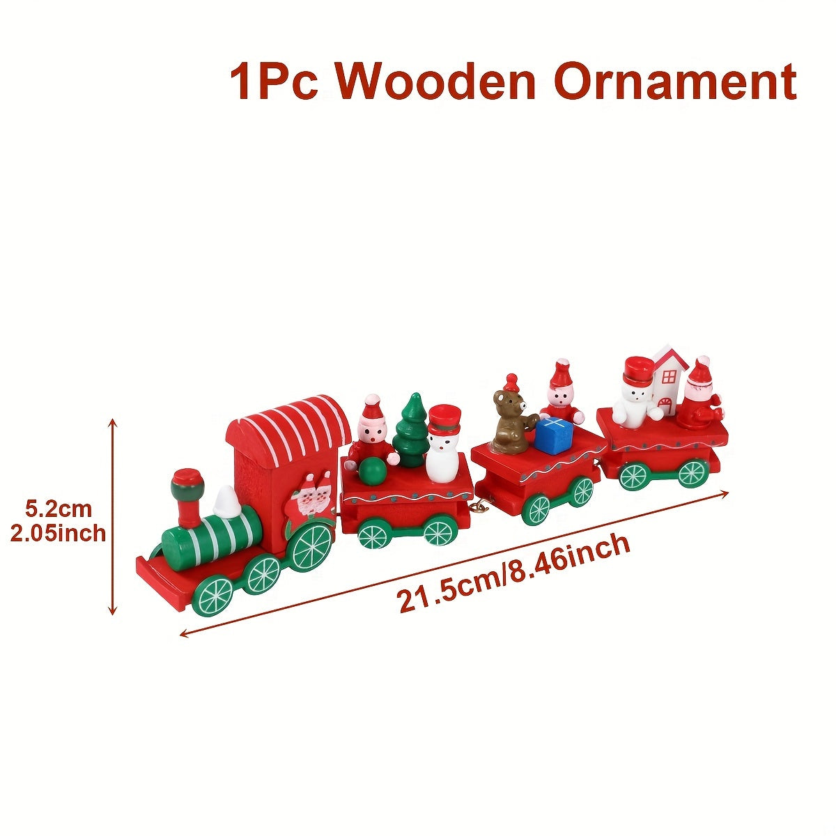 Wooden train ornament for a Merry Christmas celebration - ideal tree decor and gift.