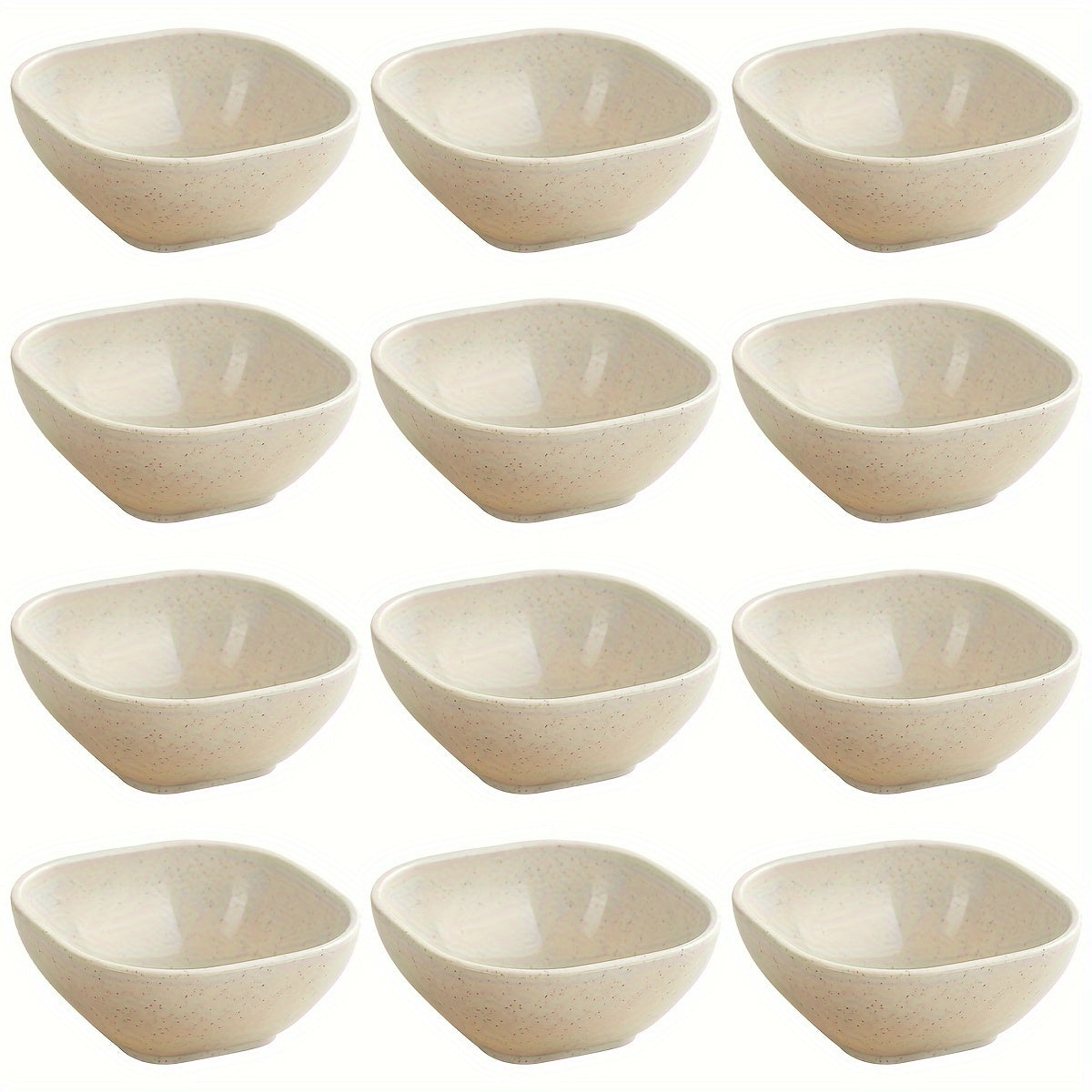 8 to 12 square sauce bowls for Korean, Chinese, and Middle Eastern styles.