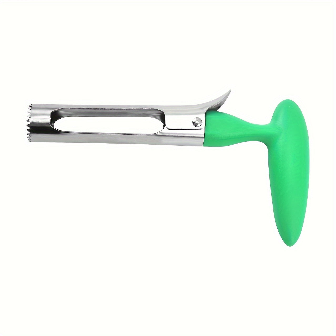 YUHUPHYLLIC Stainless Steel Apple Corer with ergonomic handle and sharp serrated blade for removing cores from various fruits. Manual operation, portable kitchen tool.