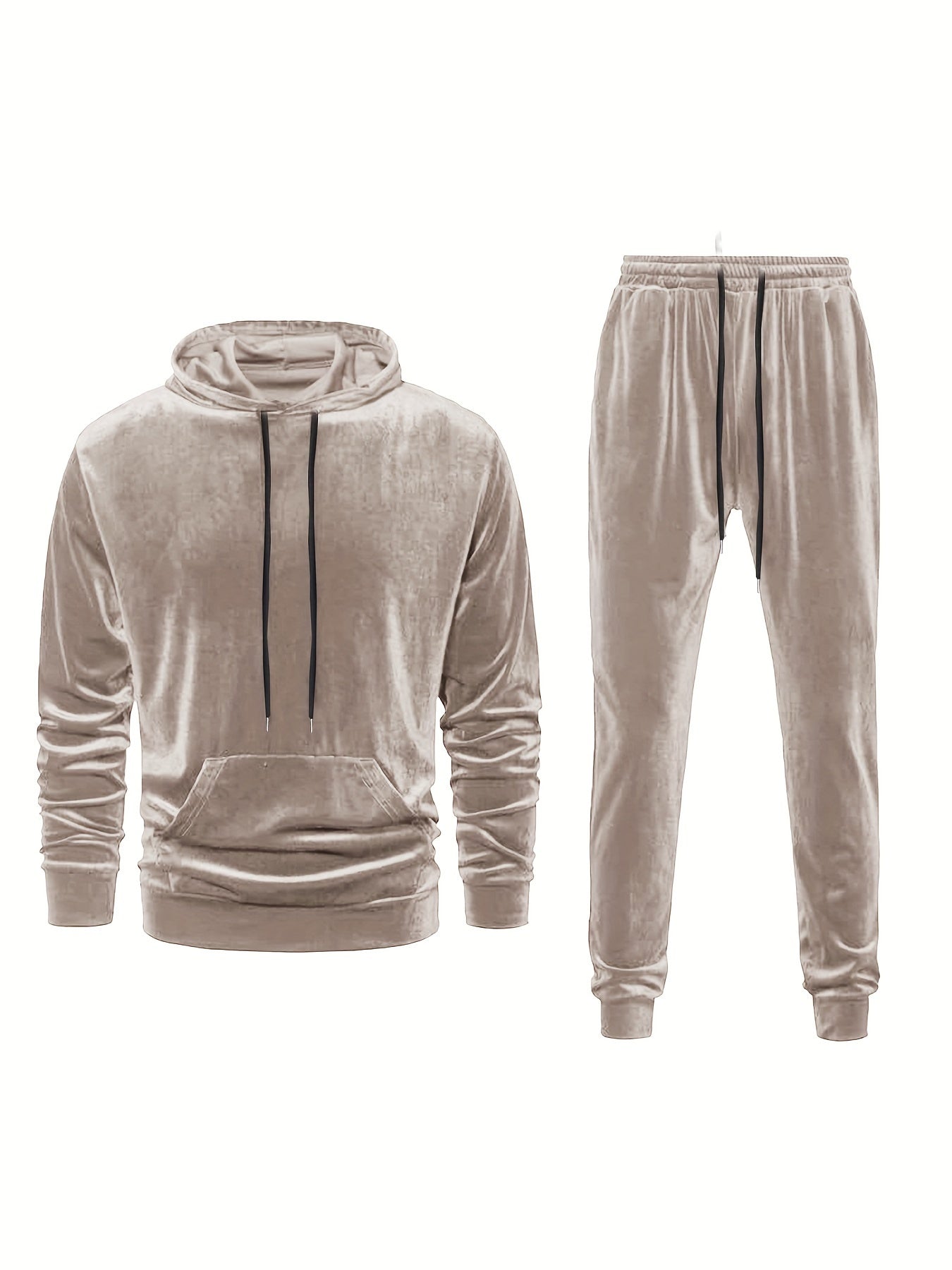 Velour hoodie and pants set for men, perfect for fall and winter.