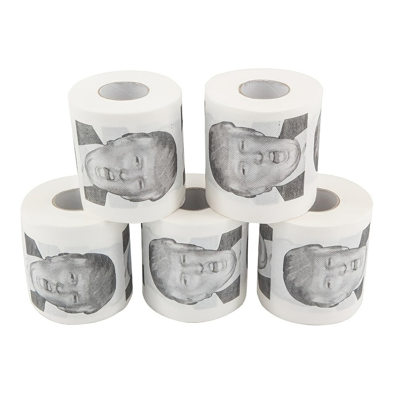 Get a laugh with the Donald Trump Toilet Paper! Perfect for any political prank, this 2-ply roll features 220 sheets of hilarious bathroom tissue. Makes a great White Elephant gift, Christmas stocking stuffer, or birthday present.