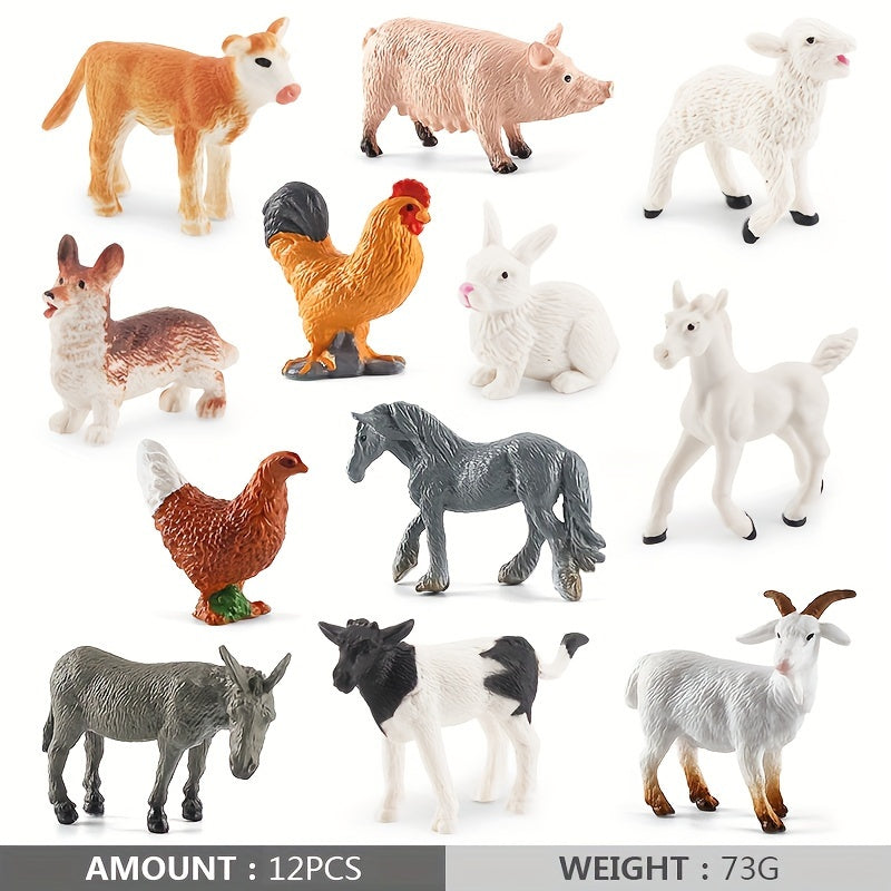 Fantarea Miniature Farm Animals set: Realistic and suitable for kids aged 3-8.