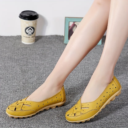 Women's Slip On Flat Shoes with Hollow Out Design, Lightweight and Comfortable