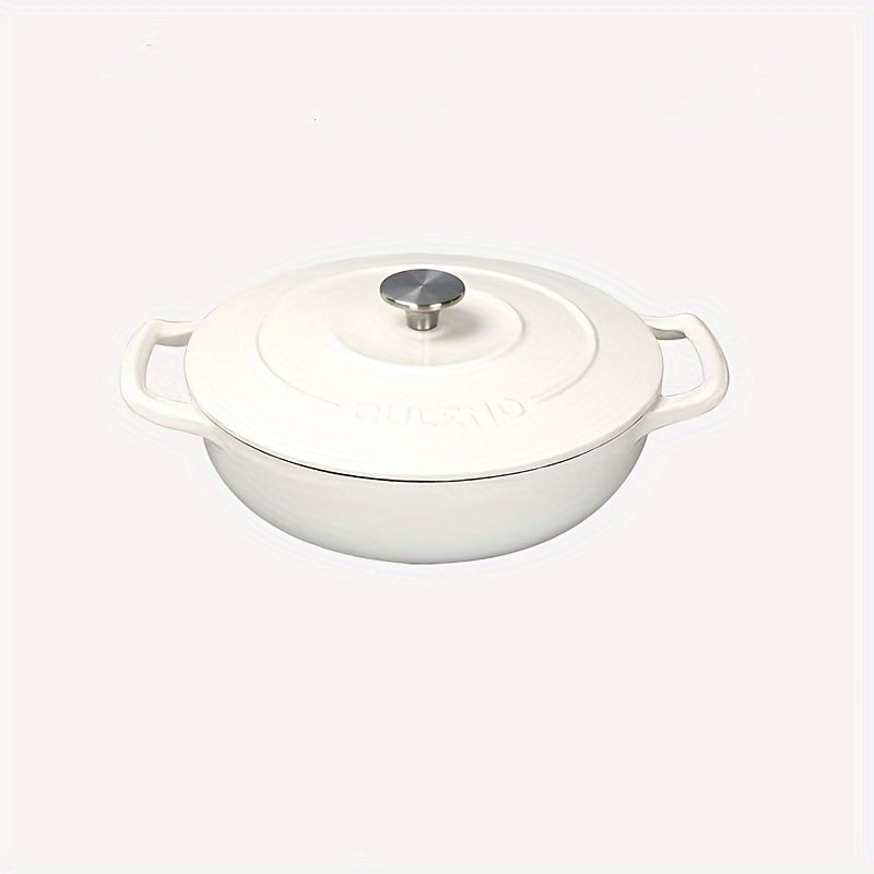 Long-lasting and adaptable 111oz Enameled Cast Iron Saucepan with Lid - Non-Stick, Ideal for Induction & Gas Cooktops