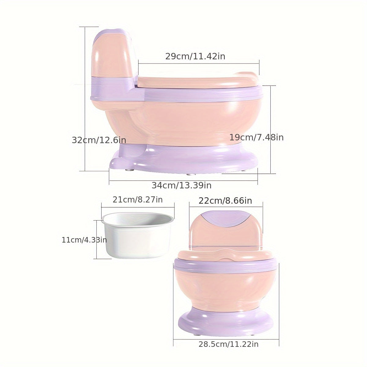 Child's Training Toilet Seat with Lid - Plastic Potty Chair for Kids - includes Tissue Holder - made of PP Material - Bathroom Accessory