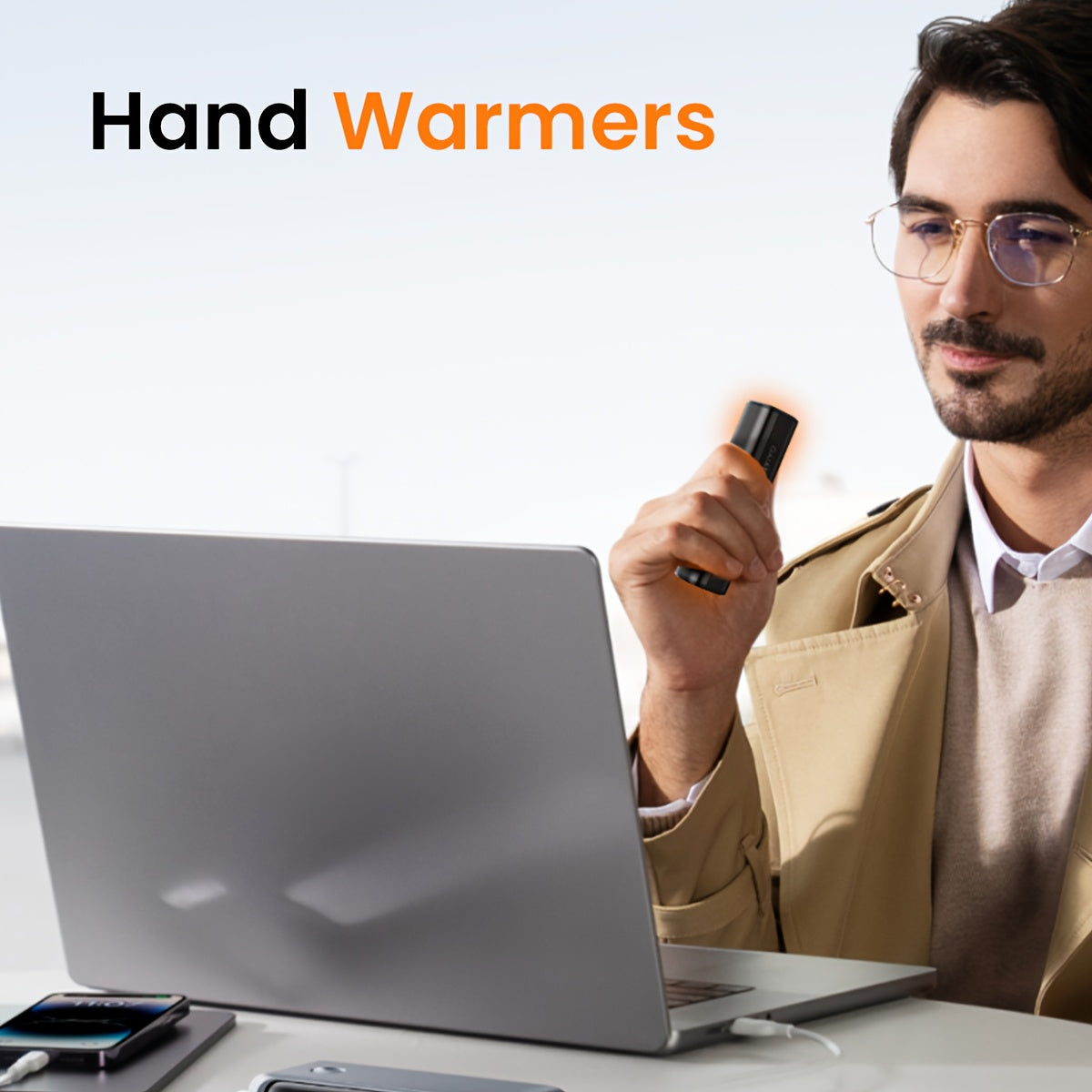 Stay warm during outdoor winter activities with the 1pc GAIATOP Hand Warmer. This hand warmer features a 3-speed adjustable quick heating function powered by a USB rechargeable 8000mAh lithium battery. Its portable polycarbonate and aluminum design is